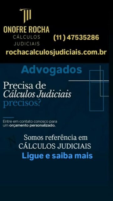 ⚠️Tenha os melhores cálculos judiciais no seu processo, aqui na Rocha Cálculos Judiciais oferecemos esse serviço.

🔷️ Com qualidade e eficiência. 

🔷️ Nossos profissionais possuem vasta experiência e conhecimento na área .

🔷️ E estão preparados para oferecer assessoria na elaboração de cálculos judiciais para qualquer tipo de processo. 

⚖ Além disso, nossa equipe é qualificada para auxiliar na realização de perícias e nos trâmites burocráticos que envolvem o processo.

🔷️ Estamos sempre à disposição para atendê-lo e tirar quaisquer dúvidas que você possa ter.

🔷️ Entre em contato conosco e solicite um orçamento. Não deixe para depois, pois quanto antes você contratar
os nossos serviços, mais rápido poderá finalizar o seu processo.

Visite nosso site: https://www.rochacalculosjudiciais.com.br/

#rochacalculosjudiciais 
#advogado