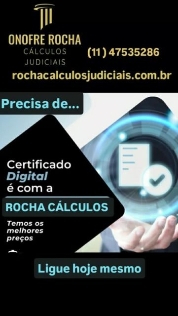 ✅ Faça seu CERTIFICADO DIGITAL, de onde estiver.

♦️Emissão sem sair de casa.
♦️Totalmente online
♦️Aprovação em 30 minutos
♦️Mais privacidade e agilidade

Simplifique a assinatura de Documentos, utilize o CERTIFICADO DIGITA  com agilidade e privacidade que somente a Rocha Calculos tem.

📲 ligue 11 47535286

#certificadodigital
#certificadoonline
#saopaulo
#calculosjudiciais.